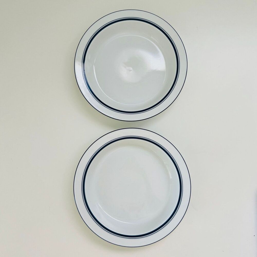 DANSK Bistro Christianshavn Blue Rimmed Soup Bowls, Set of 2